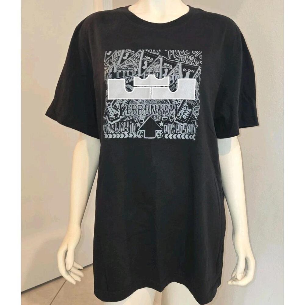 Lebron James Lebron 19 Lebronival Mens Black Lj Crown Tshirt Size X